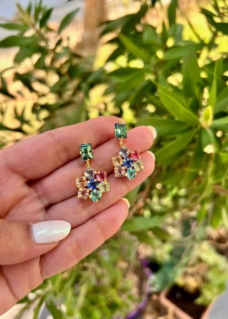 Swarovski Çiçek Küpe