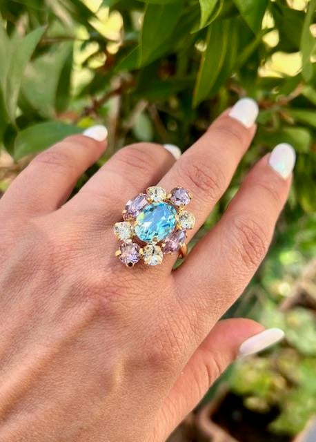 Swarovski Taşlı Avize Yüzük
