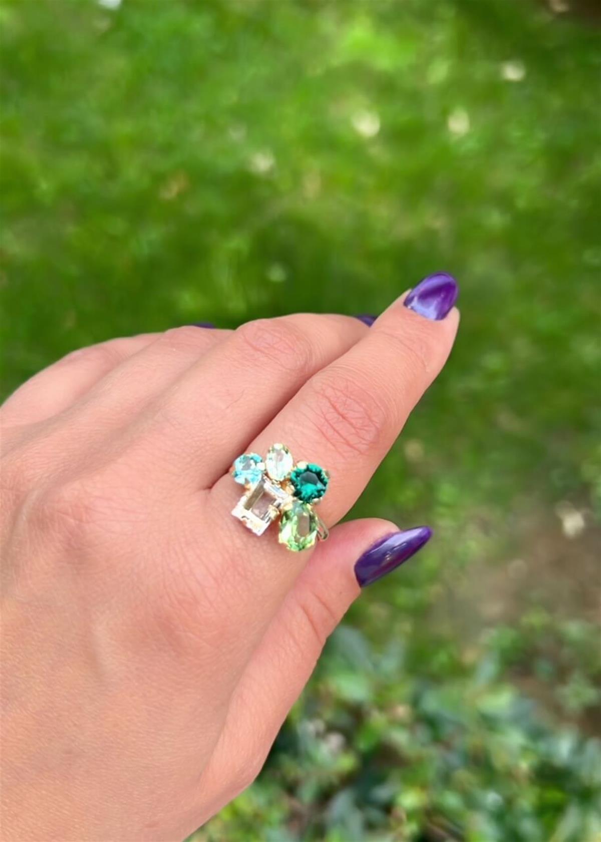Swarovski Taşlı Baget Yüzük