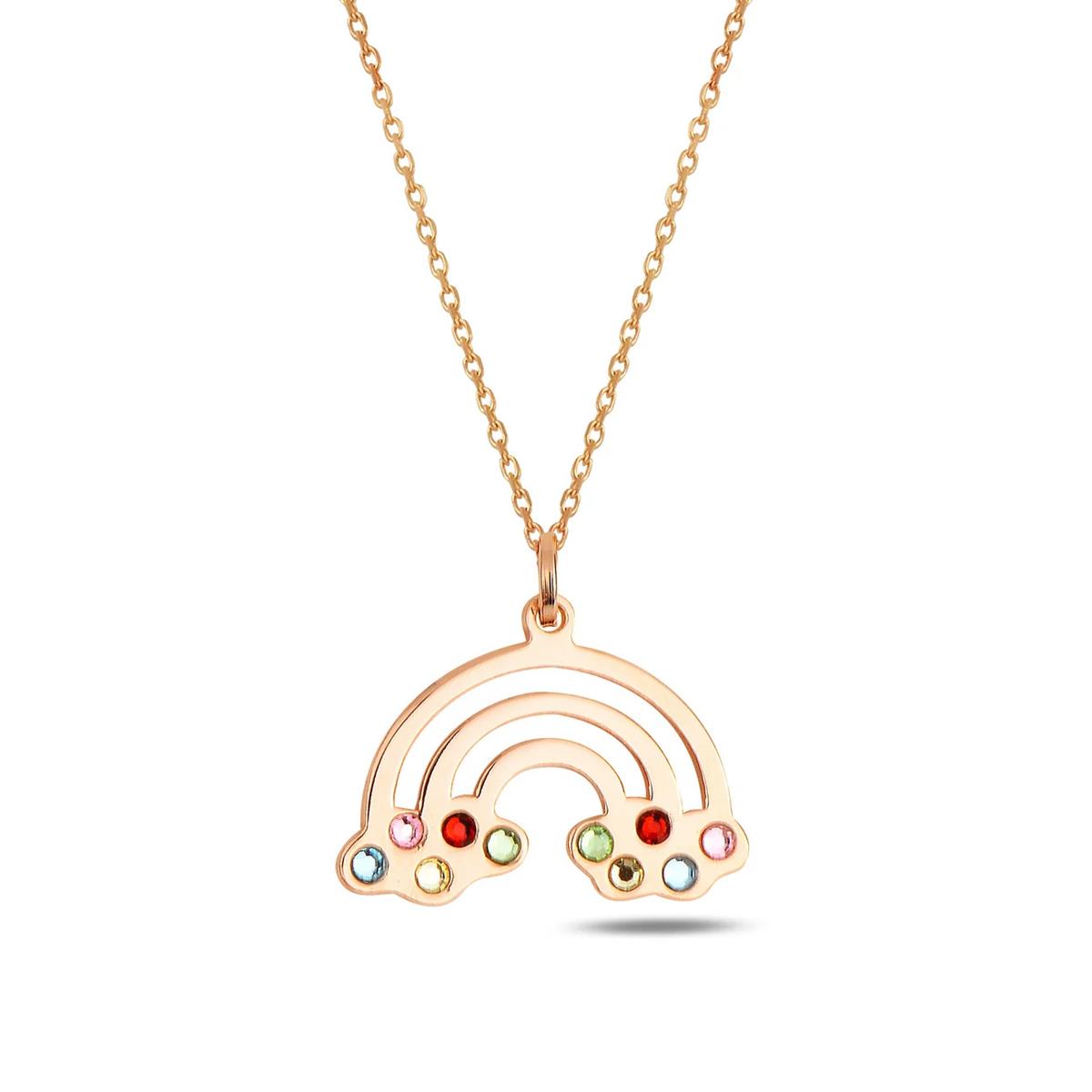 Swarovski Taşlı Gökkuşağı Kolye