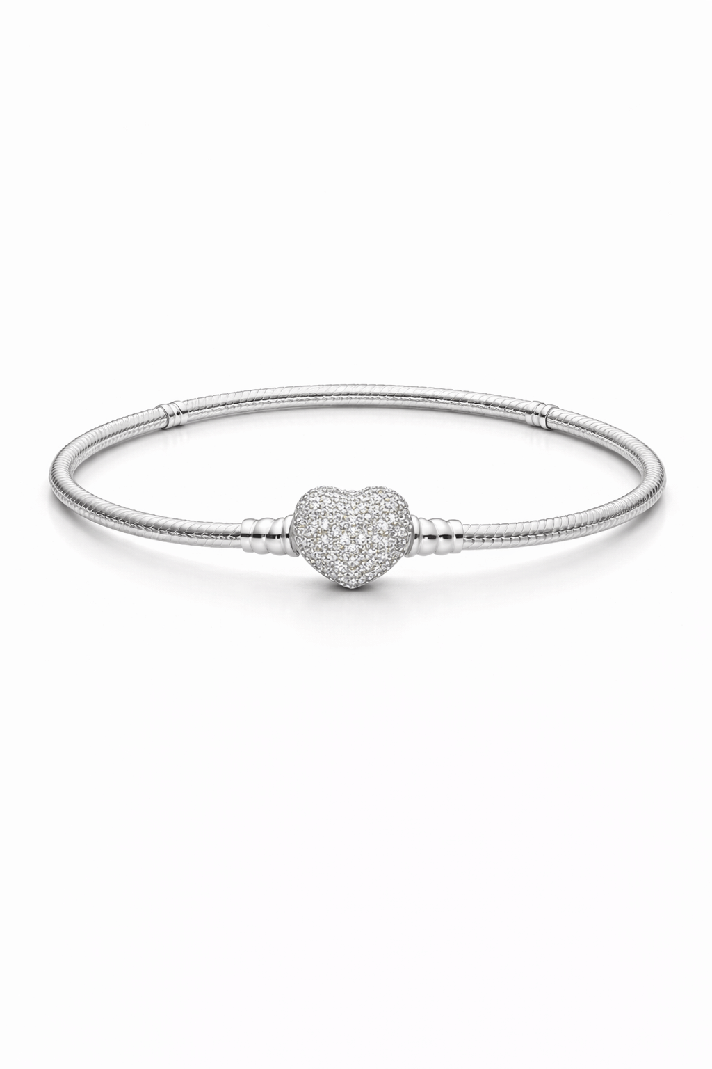 Taşlı Kalp Kilitli Charm Takılan Bileklik