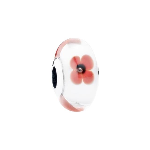 Turuncu Çiçekli Murano Charm