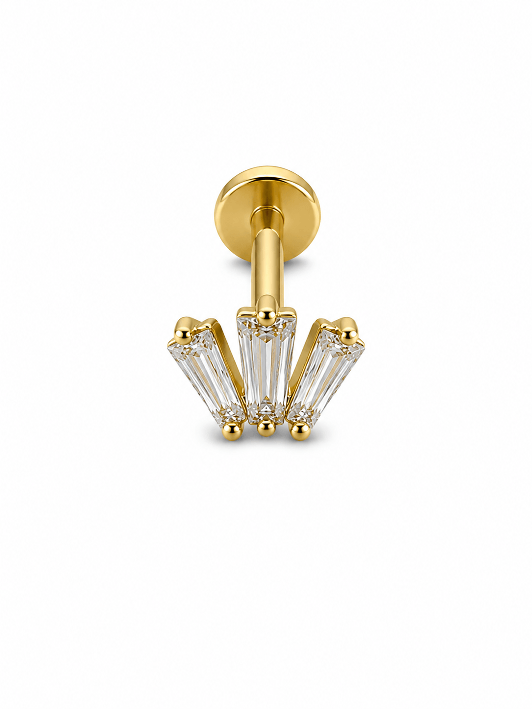 14 Ayar Baget Taşlı Piercing