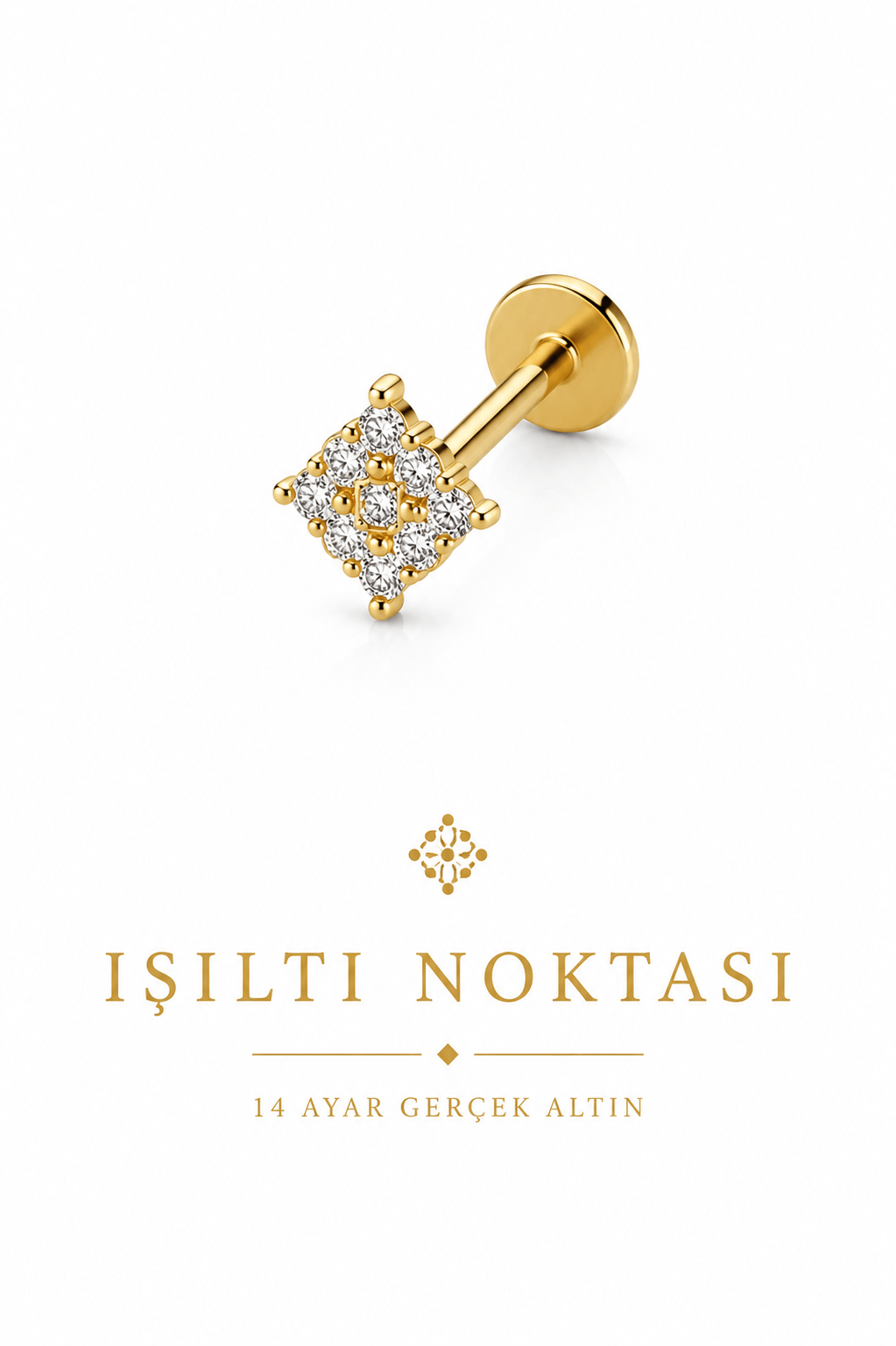 14 Ayar Işıltı Noktası Piercing