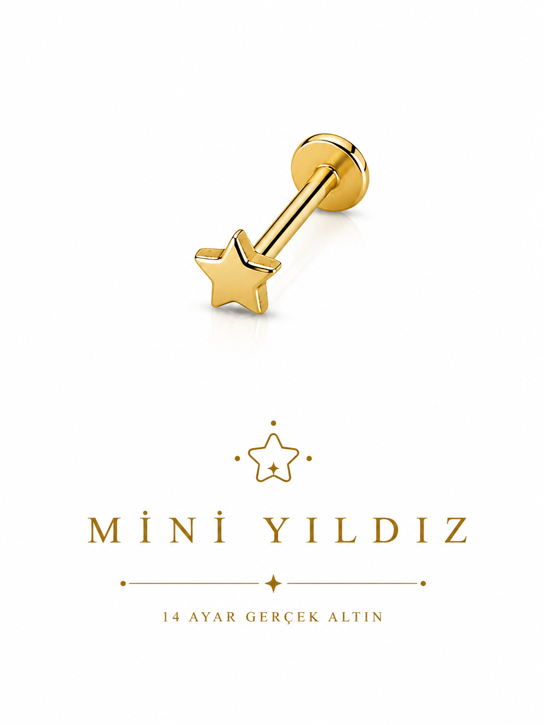 14 Ayar Mini YIldız Piercing