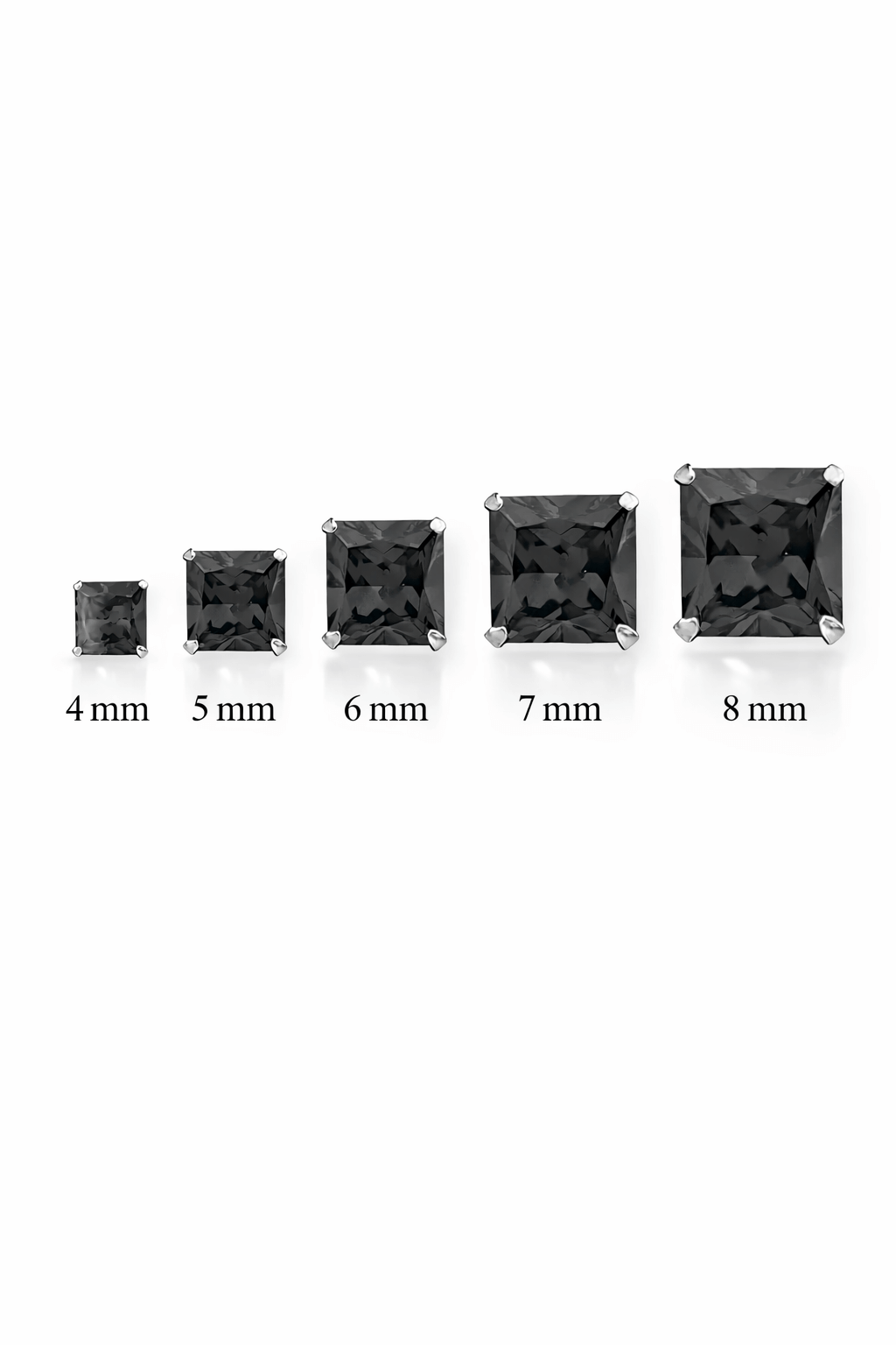4 mm Siyah Tektaş Küpe