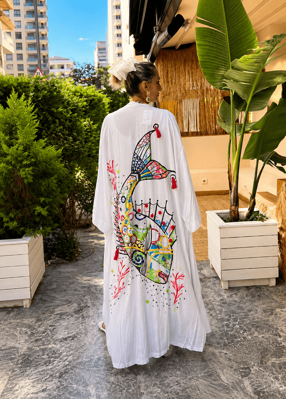 Balık Desenli  Kimono