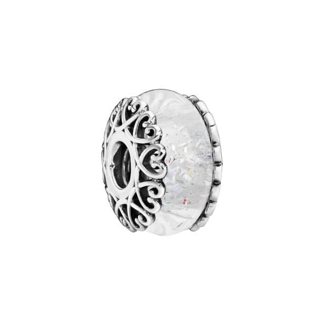 Beyaz Buz Kristali Murano Charm