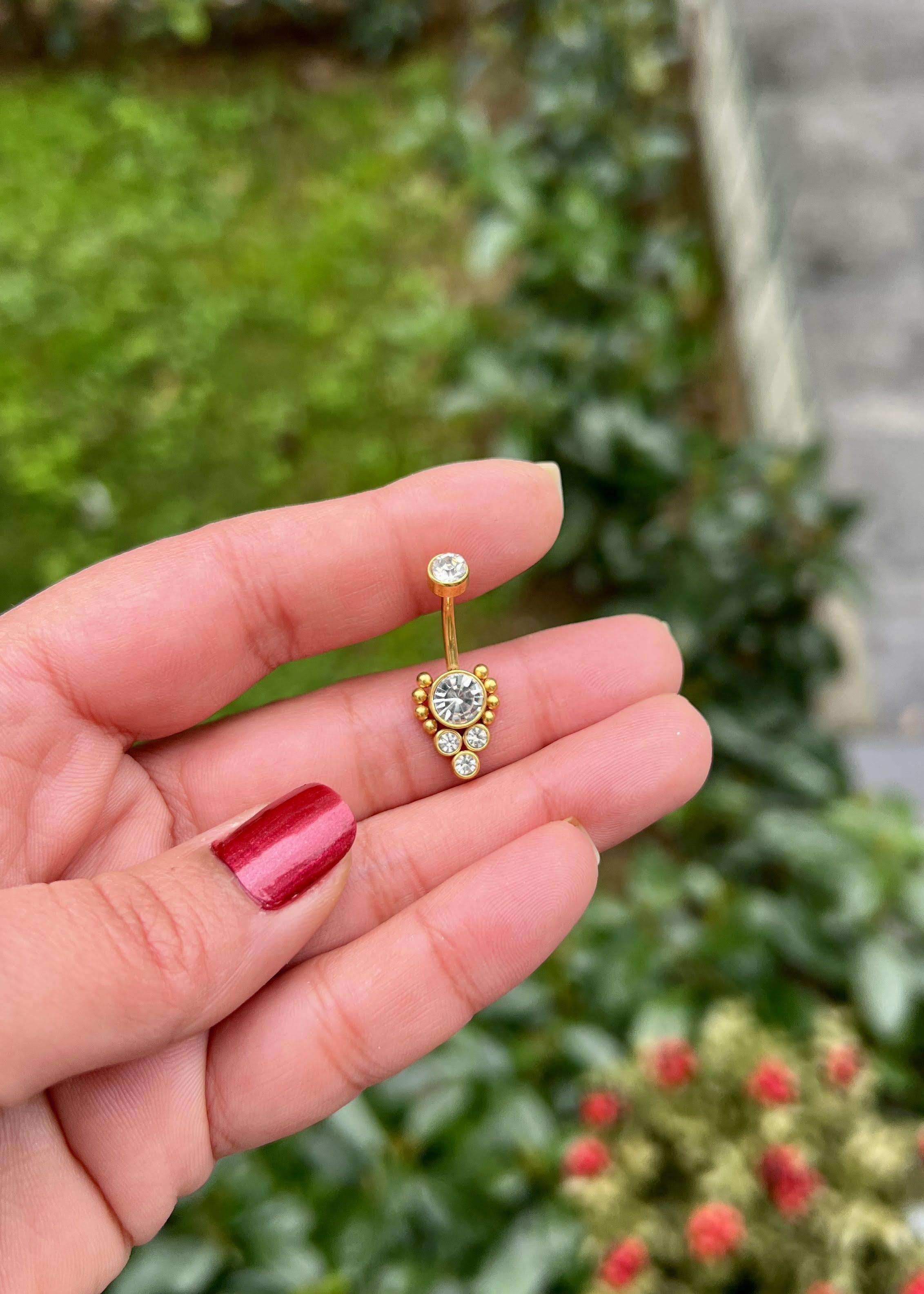 Cerrahi Çelik Çiçek Göbek Piercing