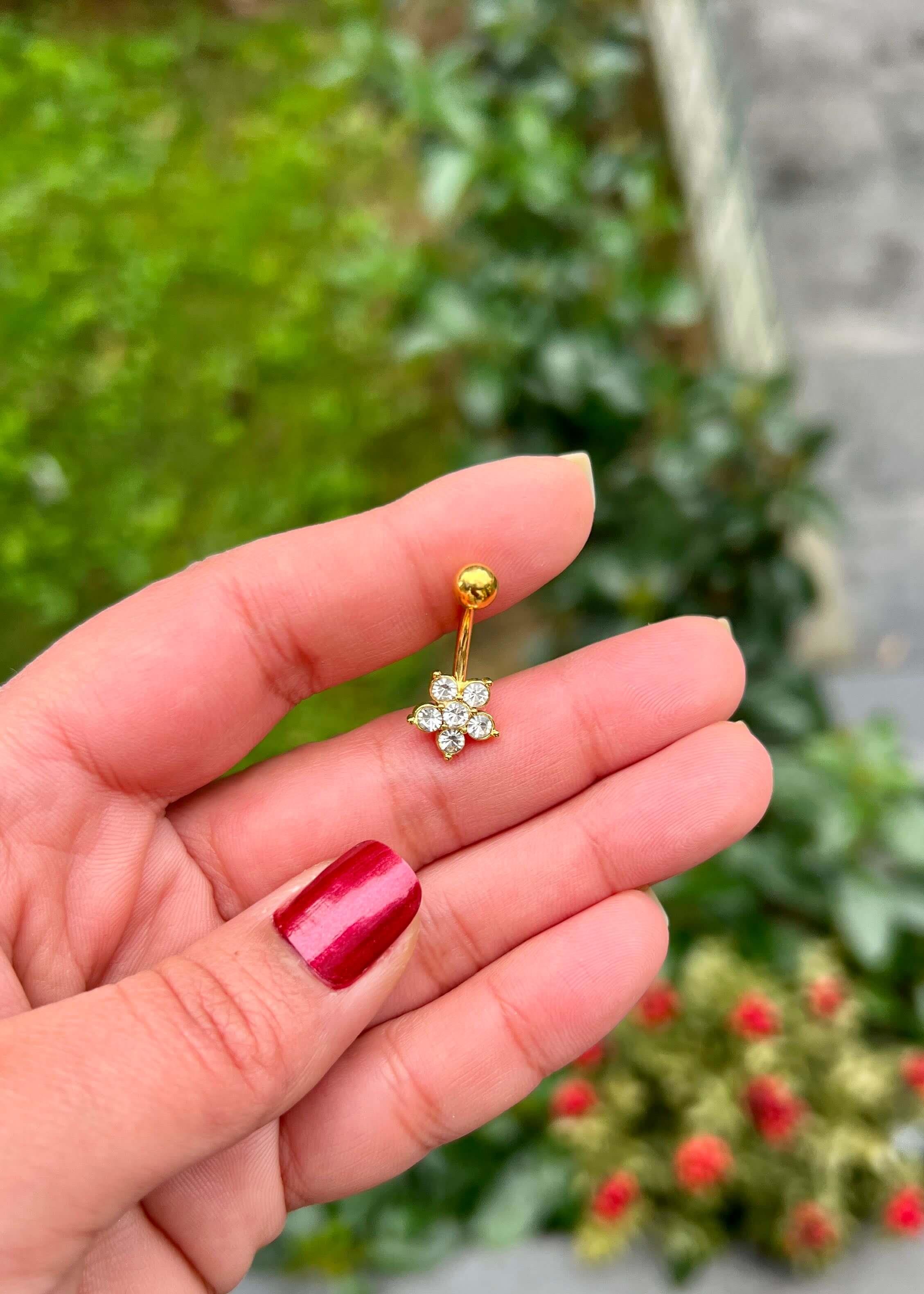 Cerrahi Çelik Çiçek Göbek Piercing