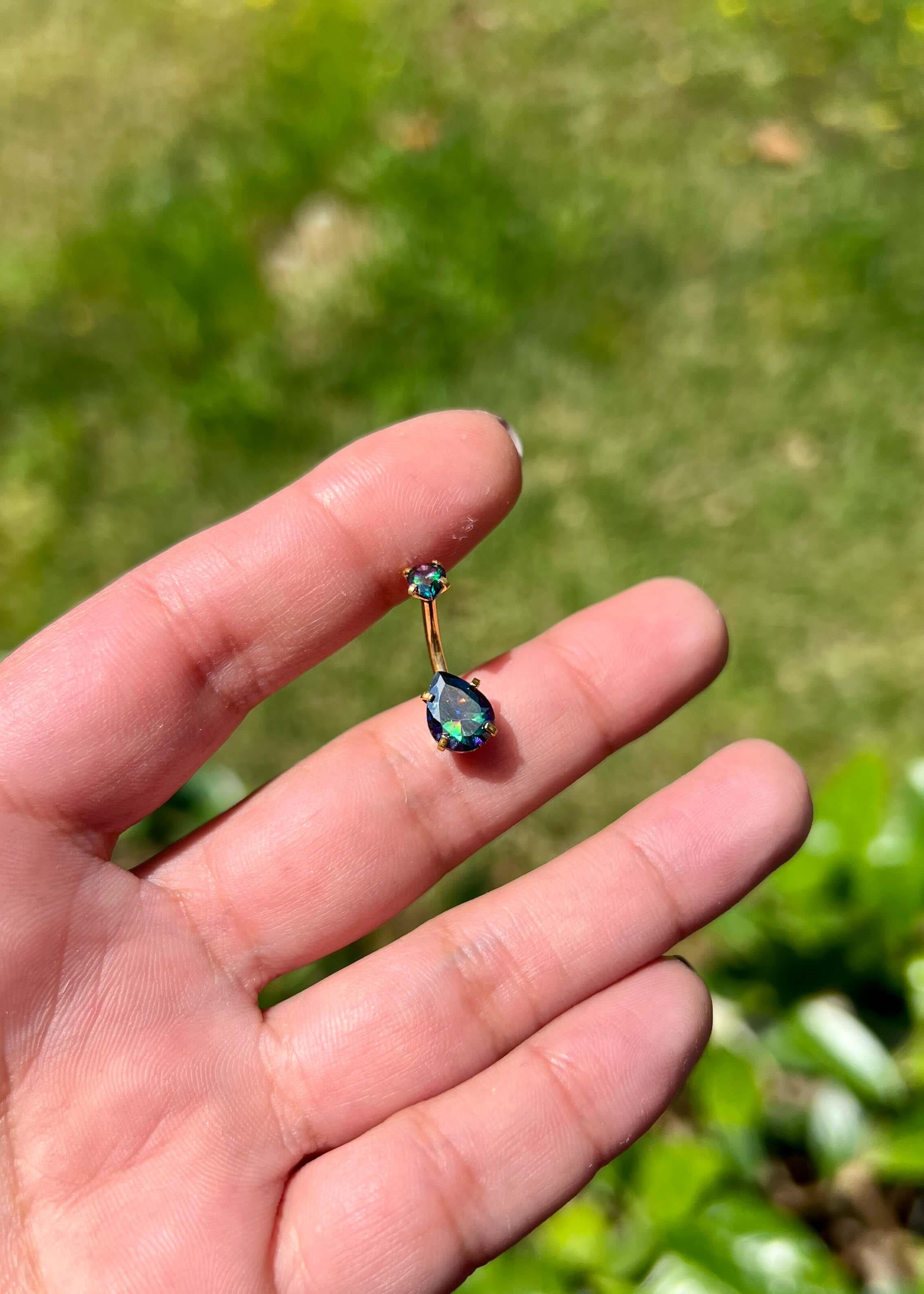 Cerrahi Çelik Damla Göbek Piercing
