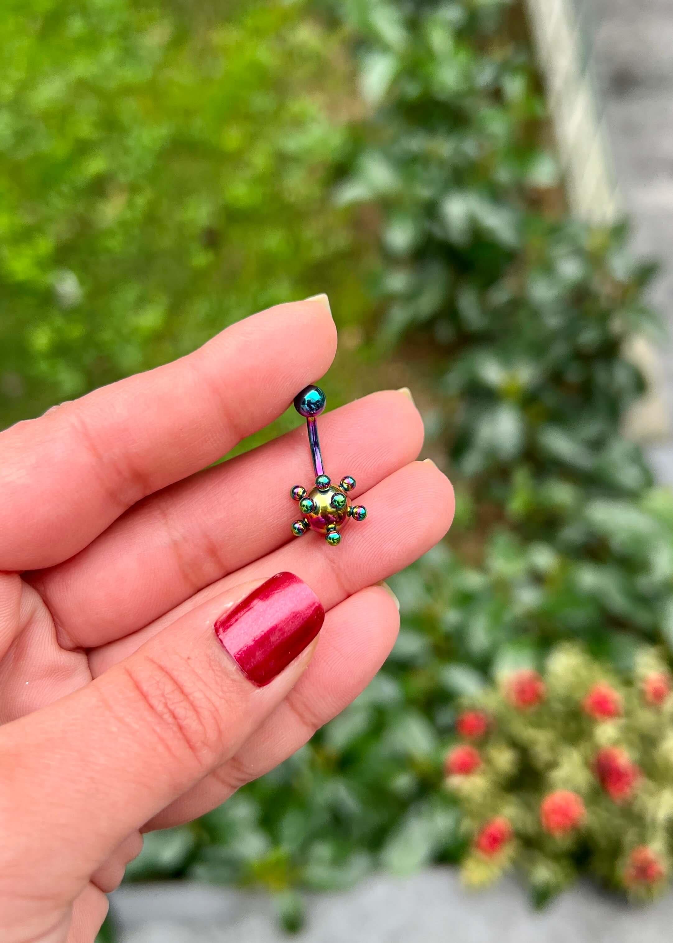 Cerrahi Çelik Kaktüs Göbek Piercing