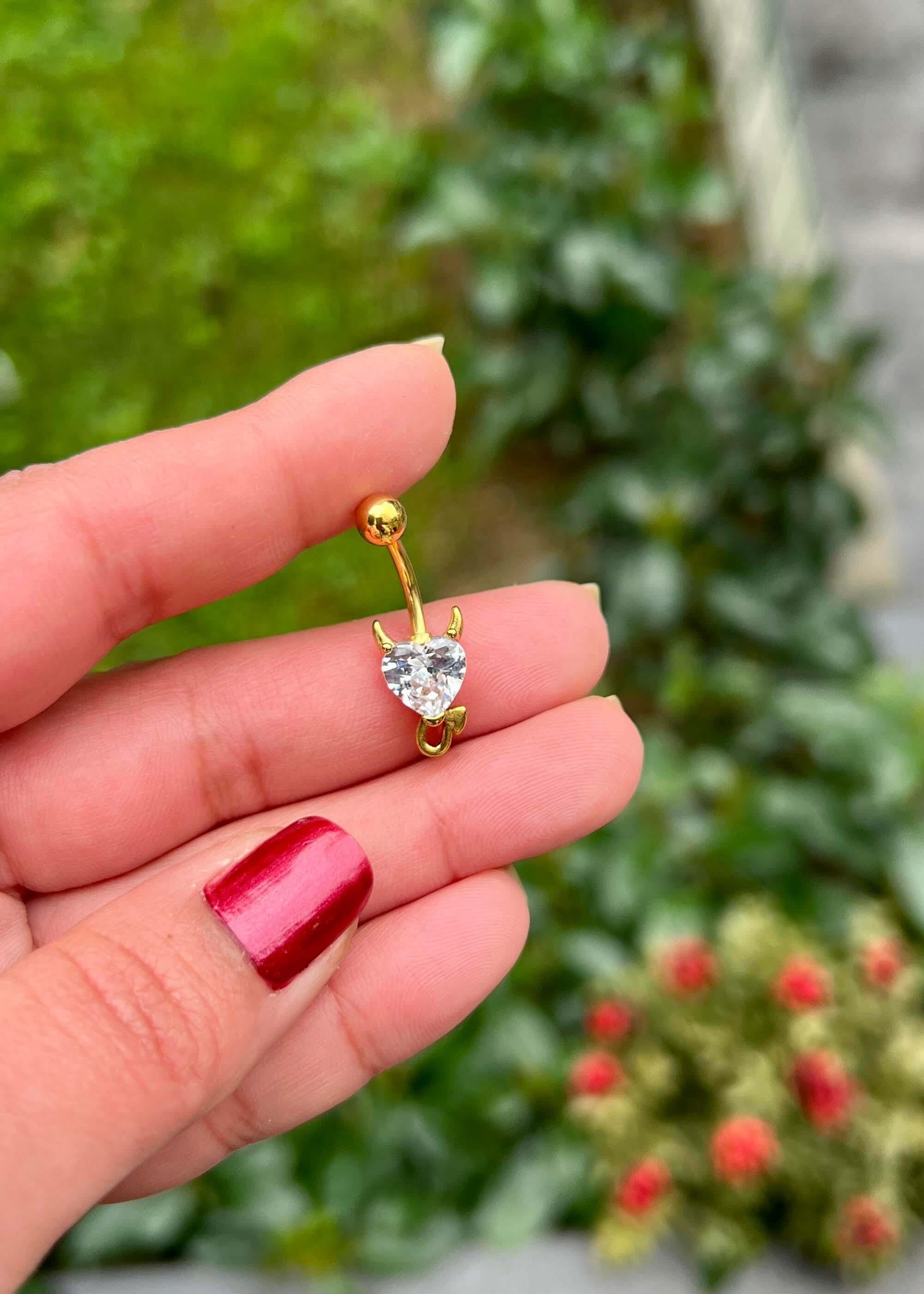 Cerrahi Çelik Kalp Göbek Piercing