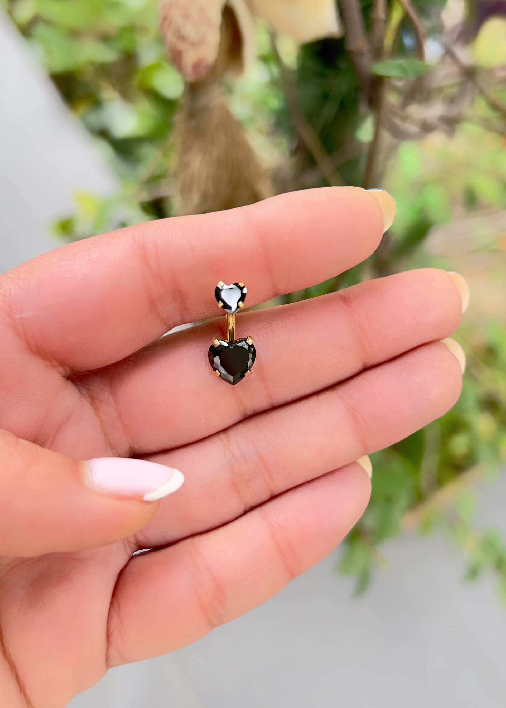 Cerrahi Çelik Kalp Göbek Piercing