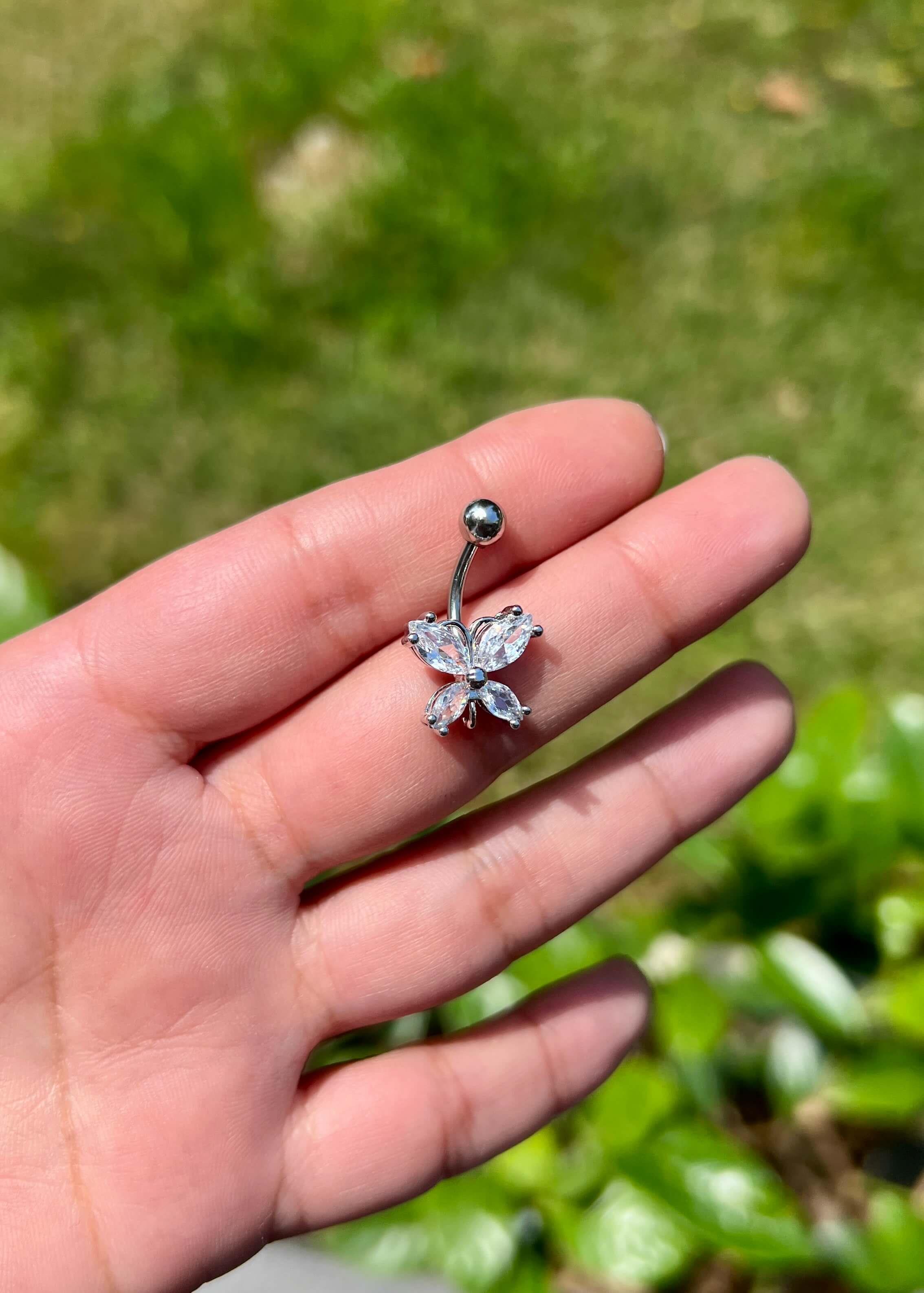 Cerrahi Çelik Kelebek Göbek Piercing