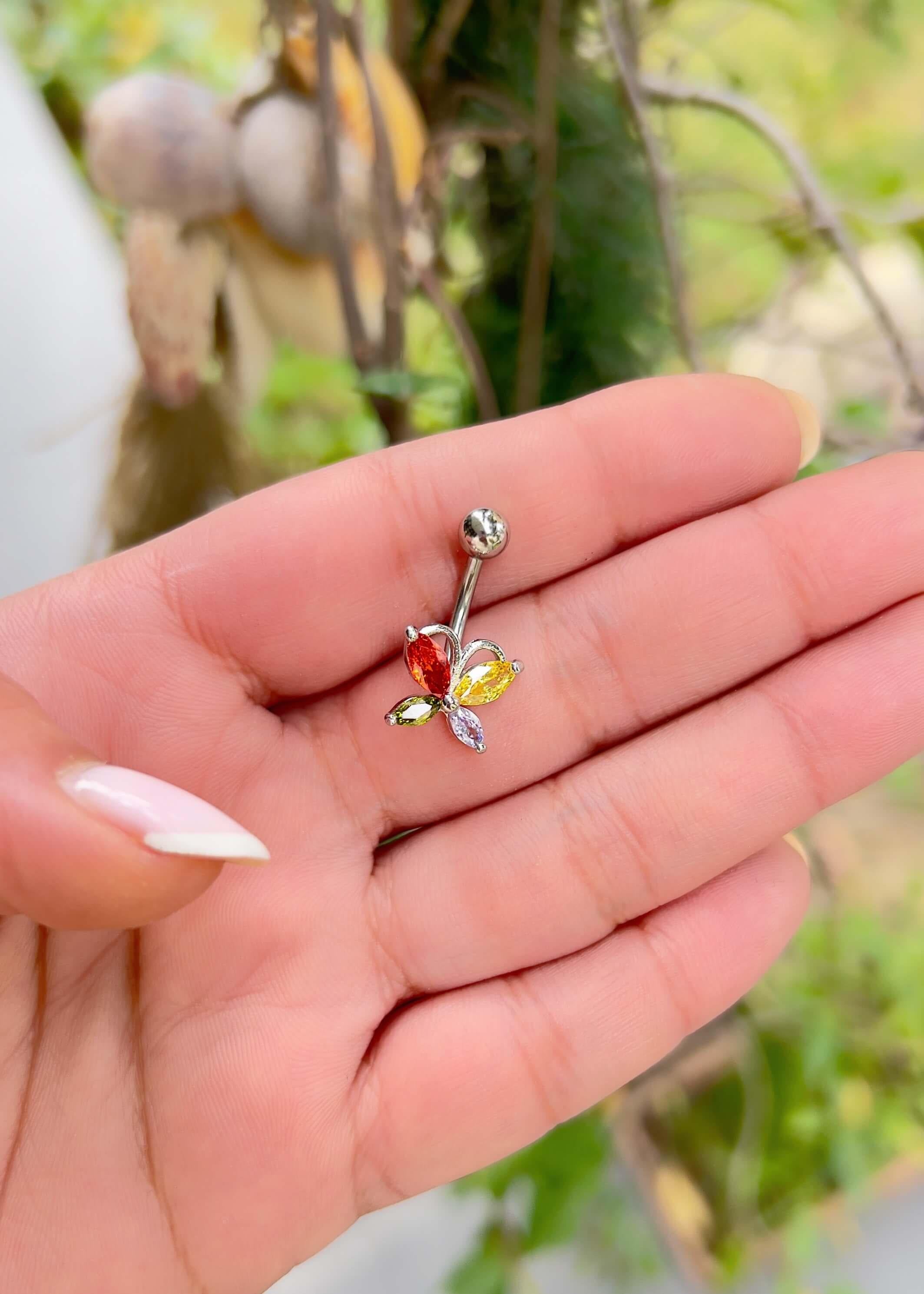 Cerrahi Çelik Kelebek Göbek Piercing