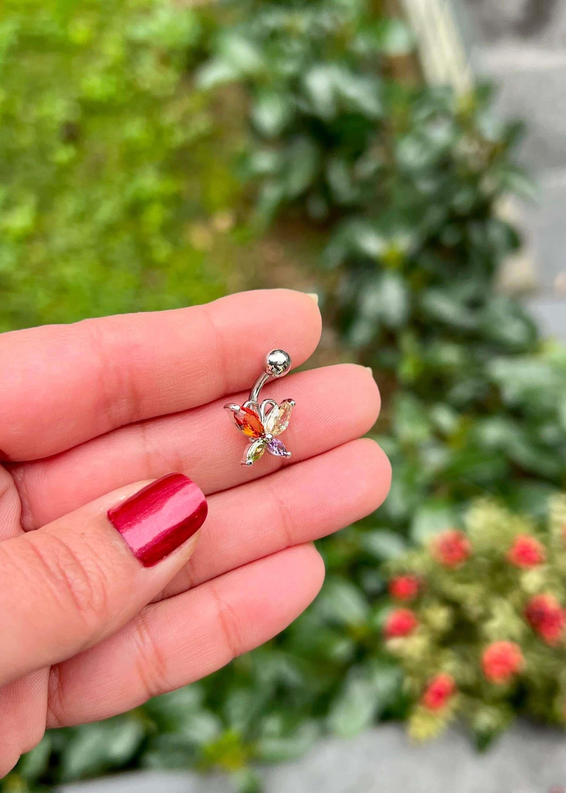 Cerrahi Çelik Kelebek Göbek Piercing