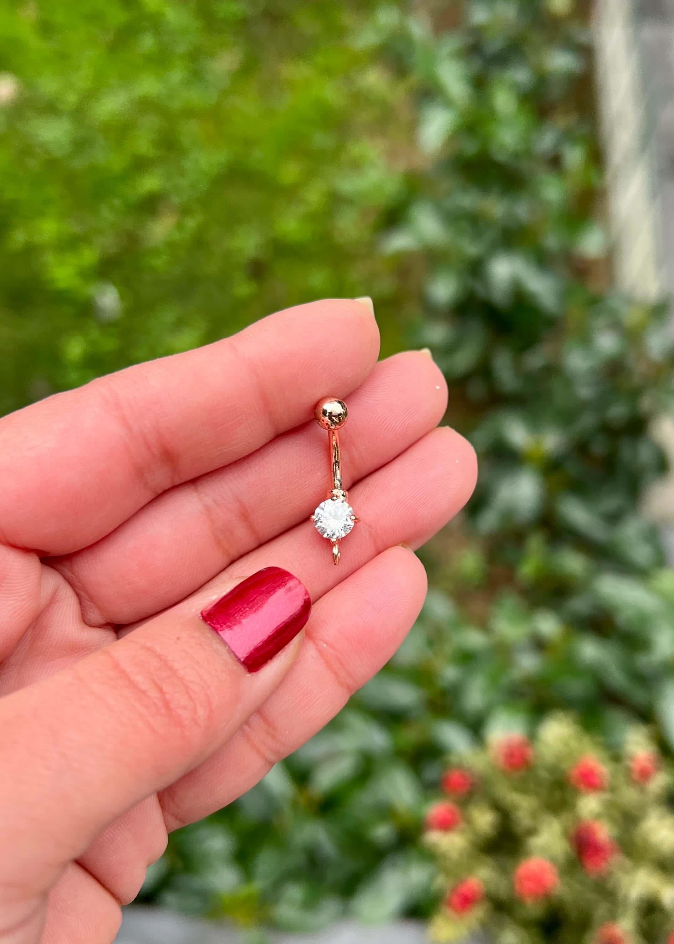 Cerrahi Çelik Tektaş Göbek Piercing