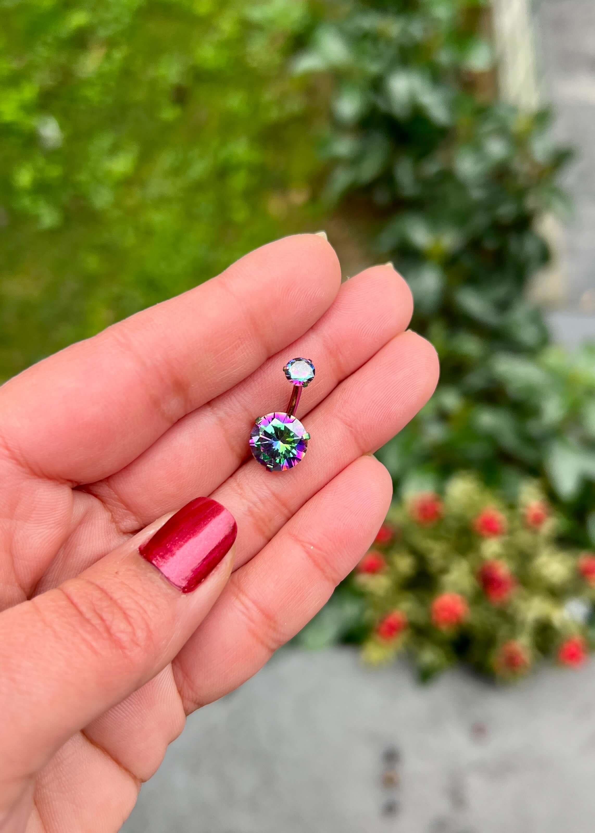 Cerrahi Çelik Tektaş Göbek Piercing