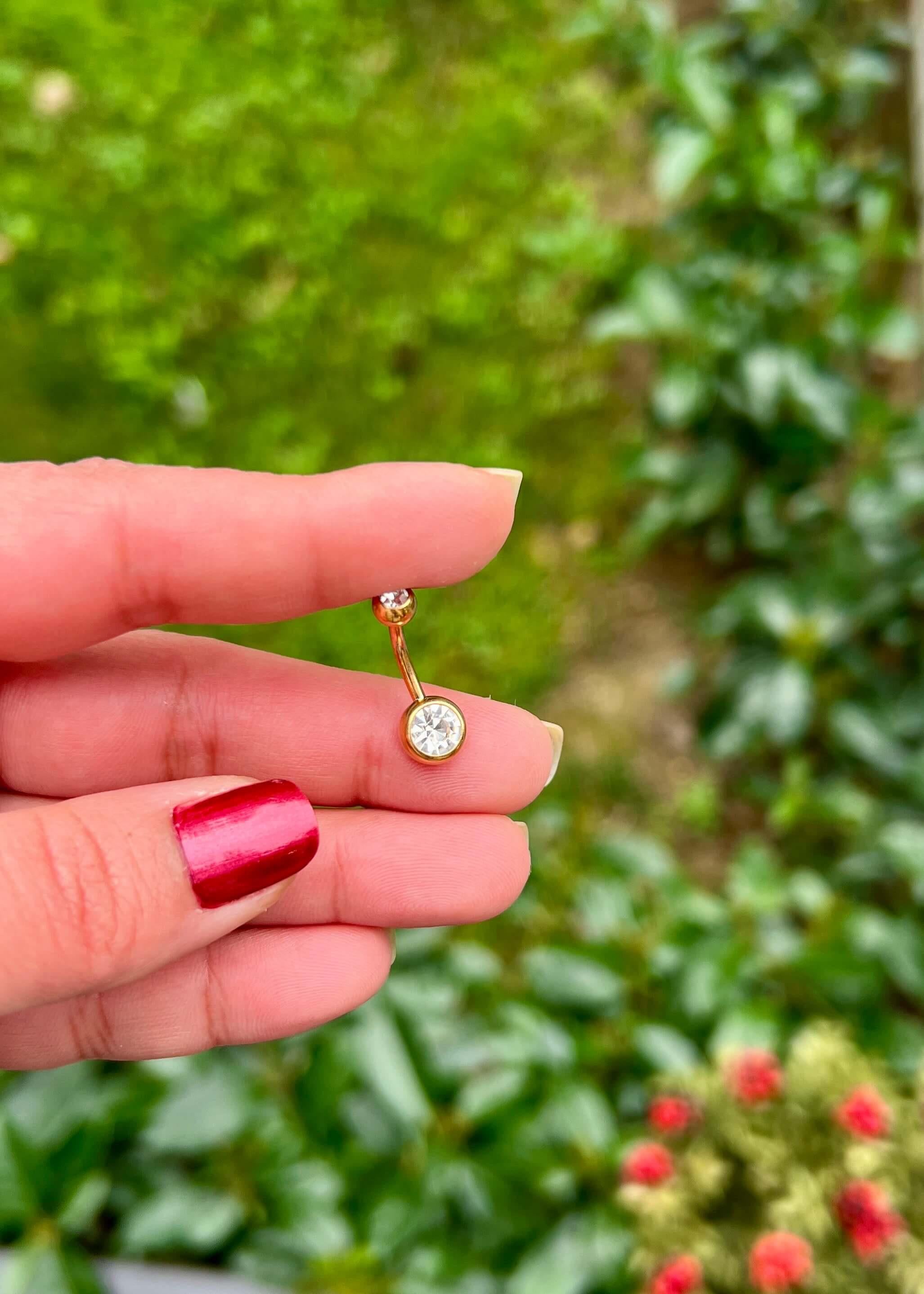 Cerrahi Çelik Tektaş Göbek Piercing