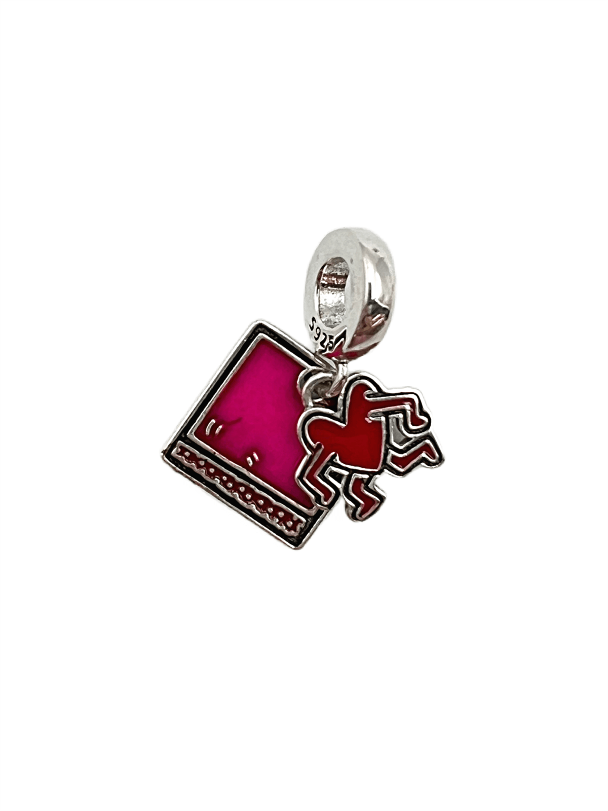 İkili Koşan Kalp Charm