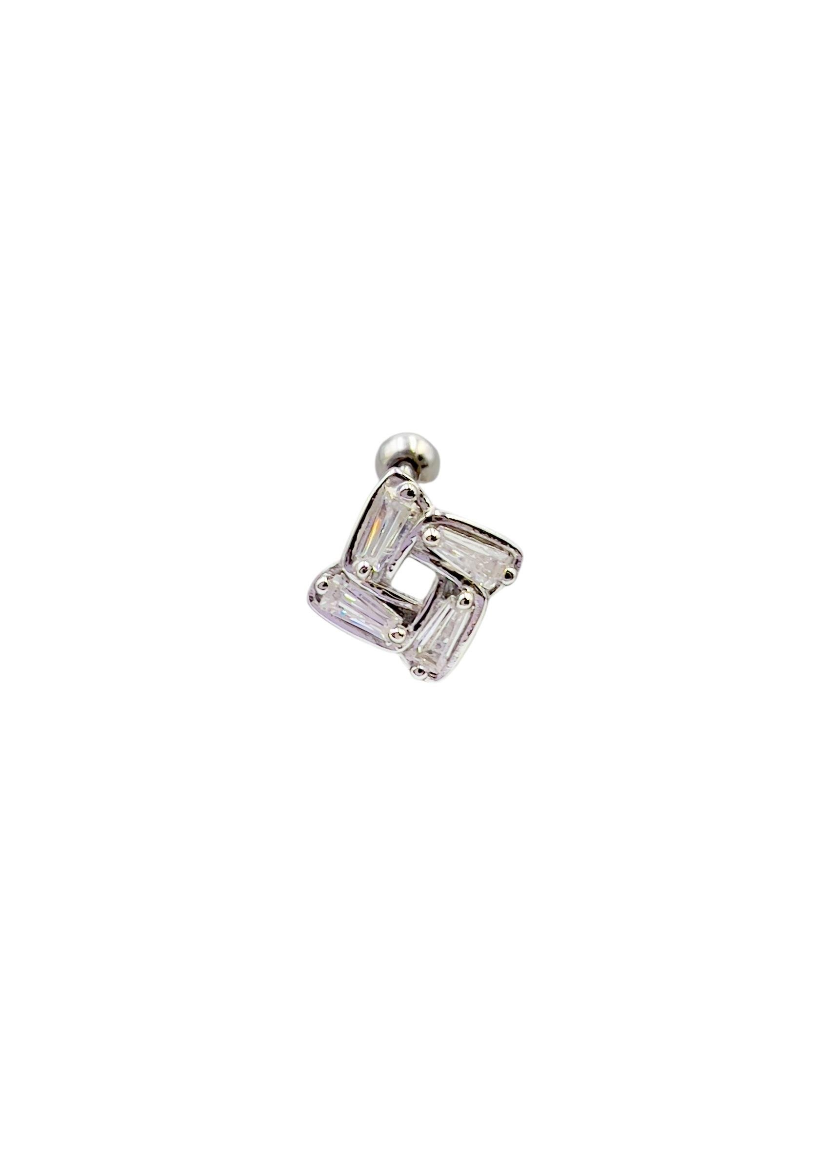 Kare Gümüş Piercing