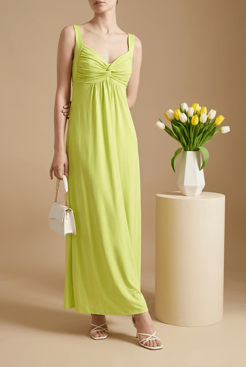 Lime Twist Uzun Yazlık Elbise