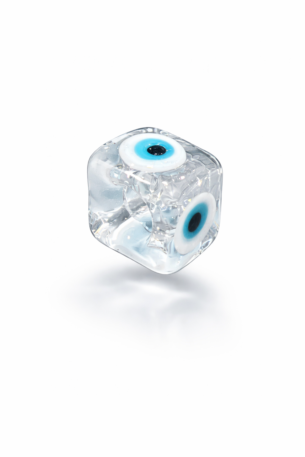 Mavi Gözlü Şeffaf Murano Cam Charm