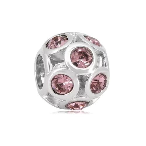 Mini Pembe Taşlı Küre Charm