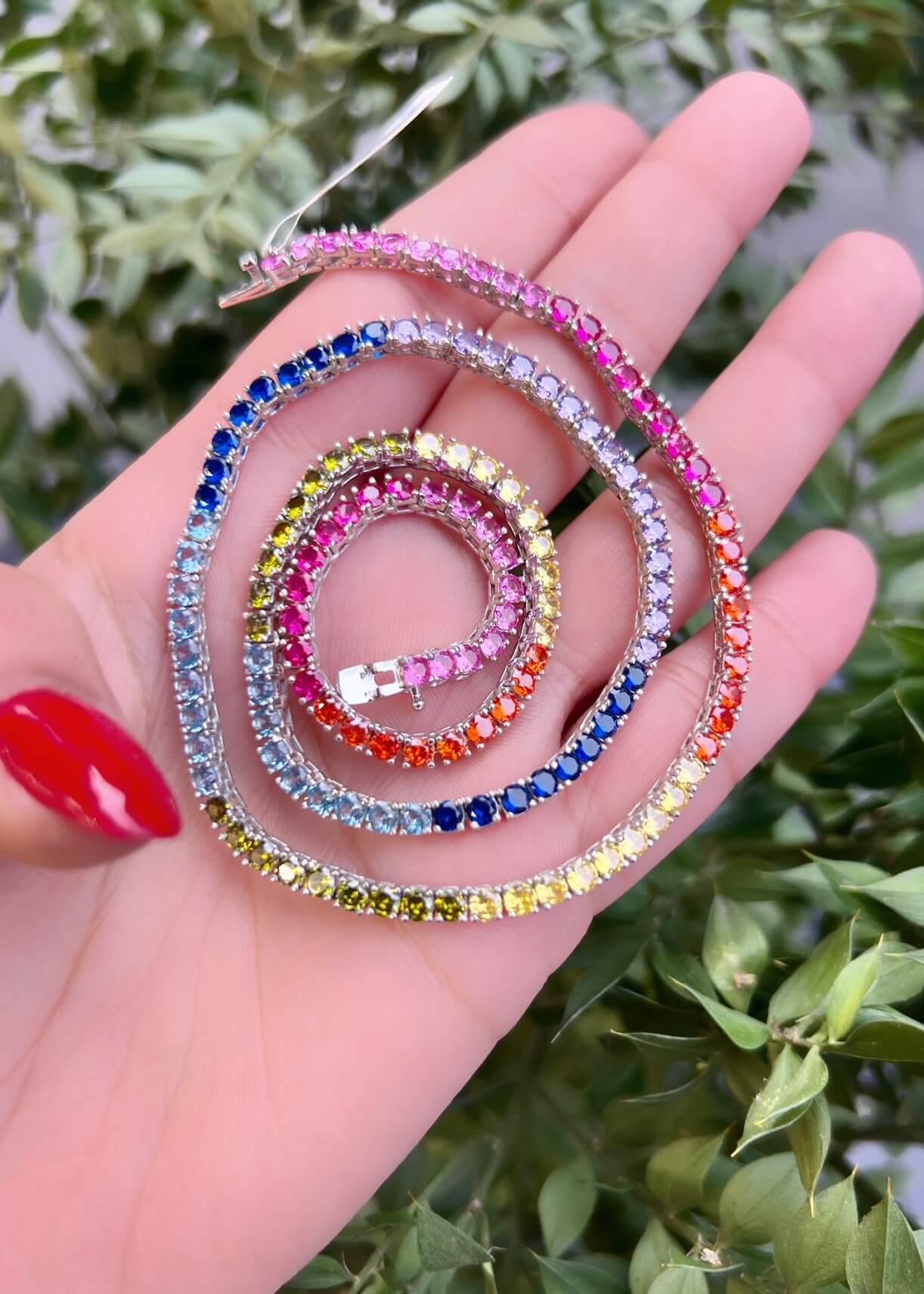 Multi Color 3 mm Suyolu Kolye