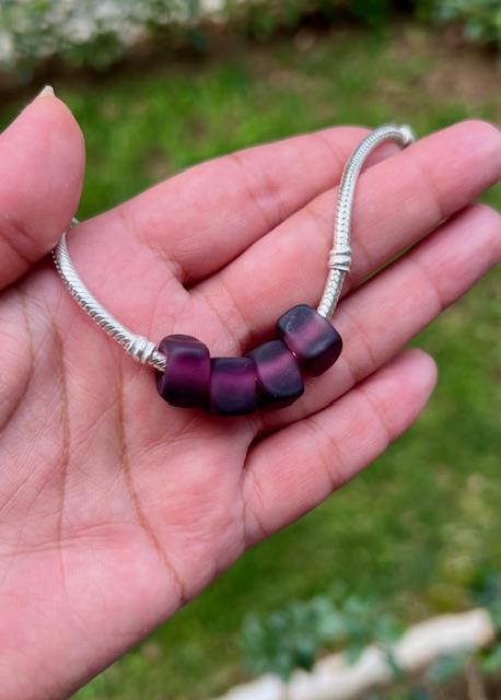 Mürdüm Mat Murano Cam Charm