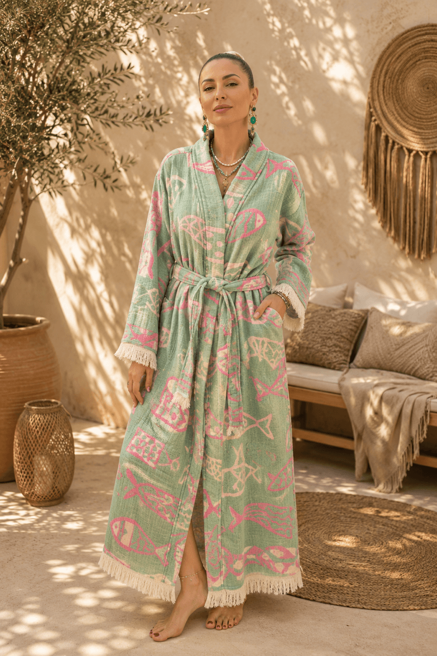 Müslin Pamuk Kimono Bornoz & Kaftan