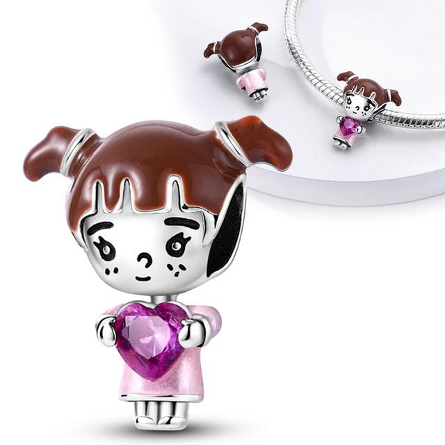 Pembe Kalpli Kızçocuğu Charm 