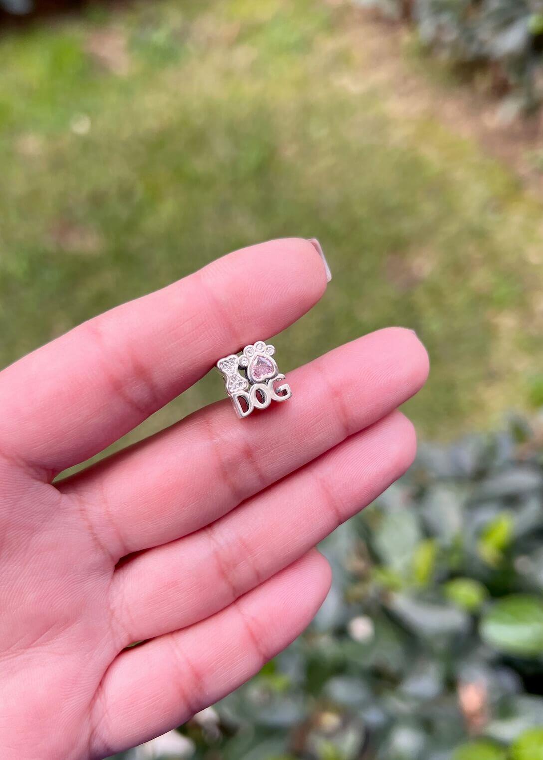 Pempe Kalp Taşlı Dog Charm