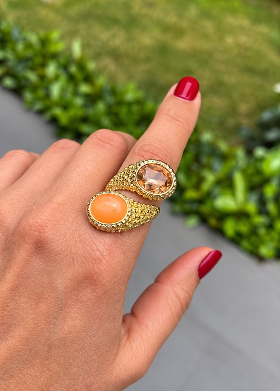 Premium Swarovski ve Sedef Taşlı Yüzük