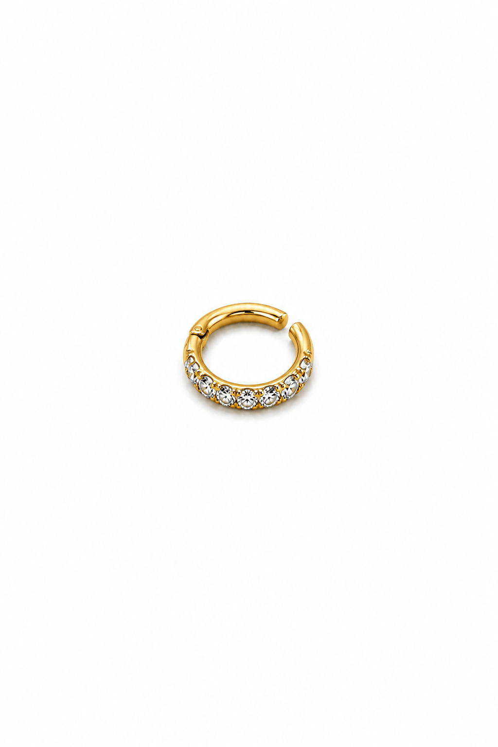 Premium Titanyum 6 mm Taşlı Halka Piercing