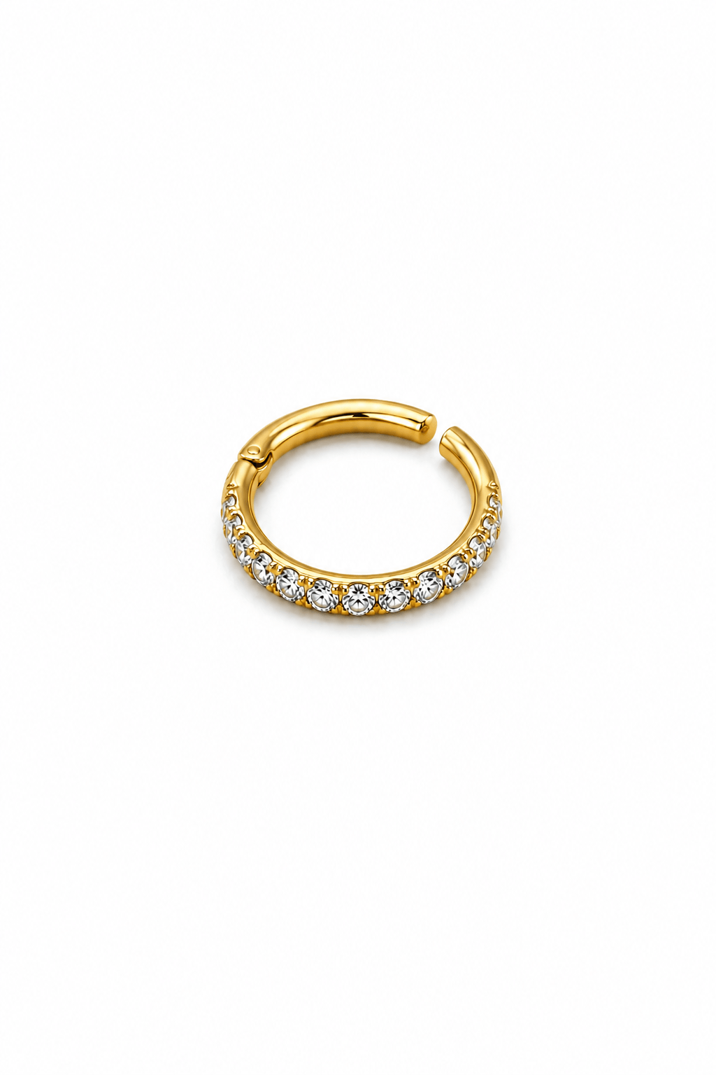 Premium Titanyum 8 mm Taşlı Halka Piercing