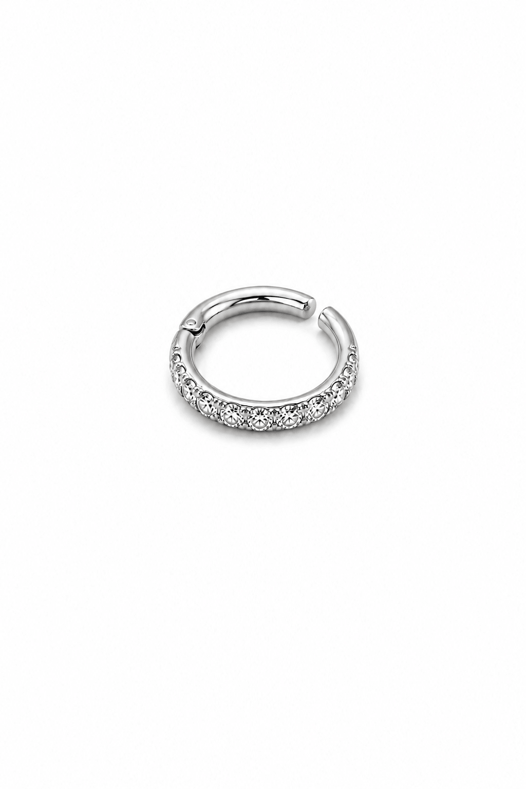 Premium Titanyum 8 mm Taşlı Halka Piercing