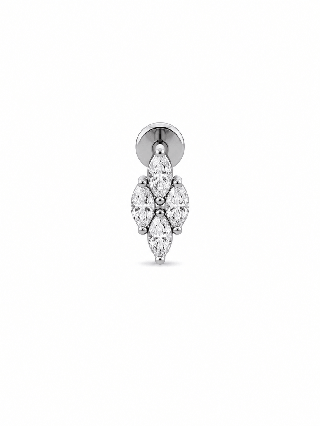 Premium Titanyum Markiz Taşlı Piercing