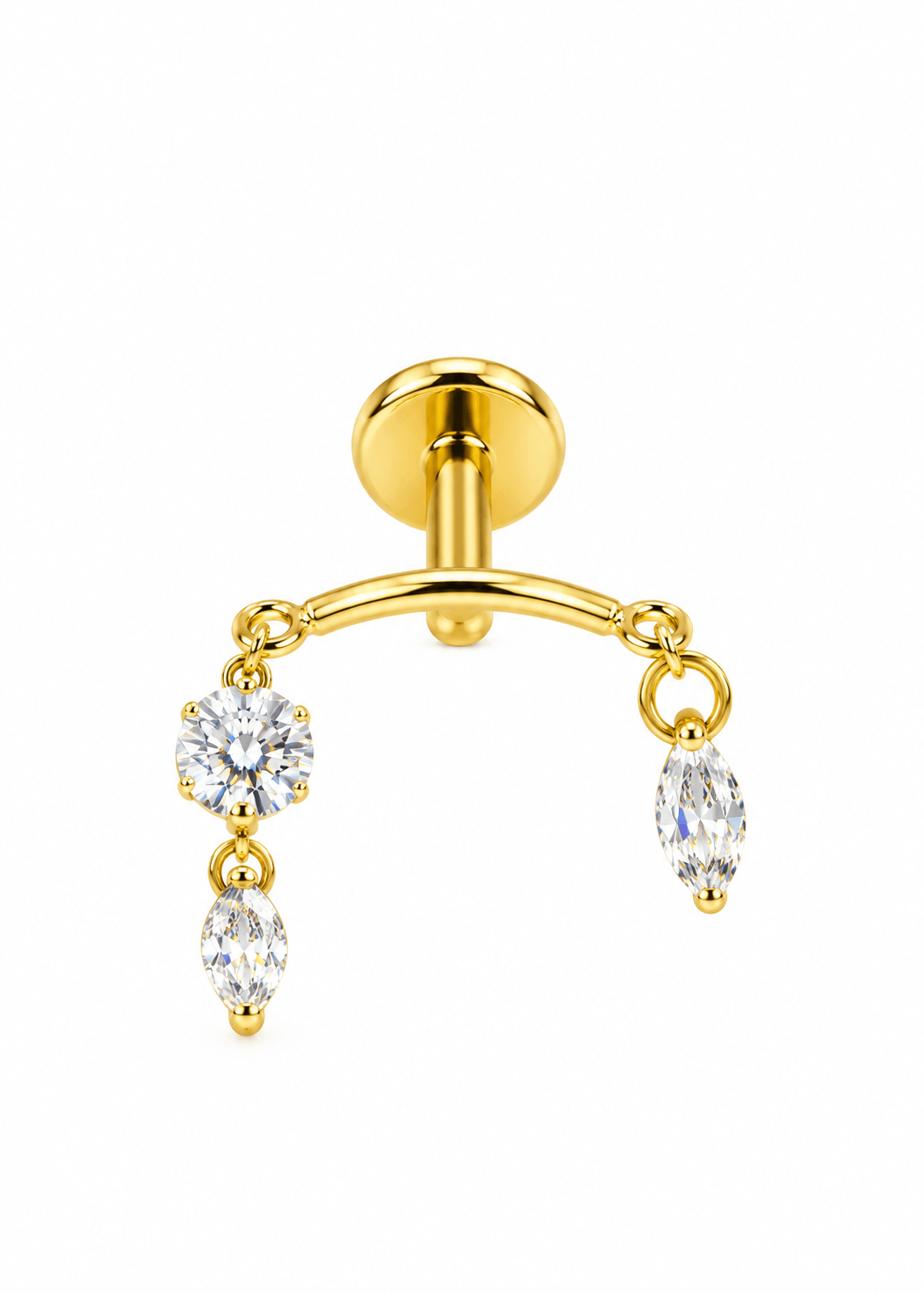 Premium Titanyum Taş Sallantıl Piercing