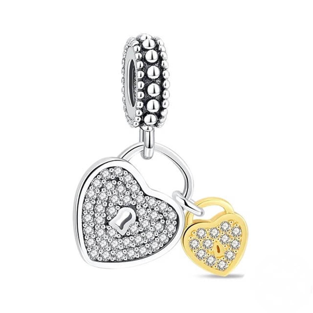 Sallantılı İkili Kalp Charm