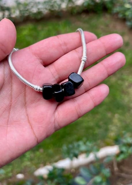 Siyah Murano Cam Charm
