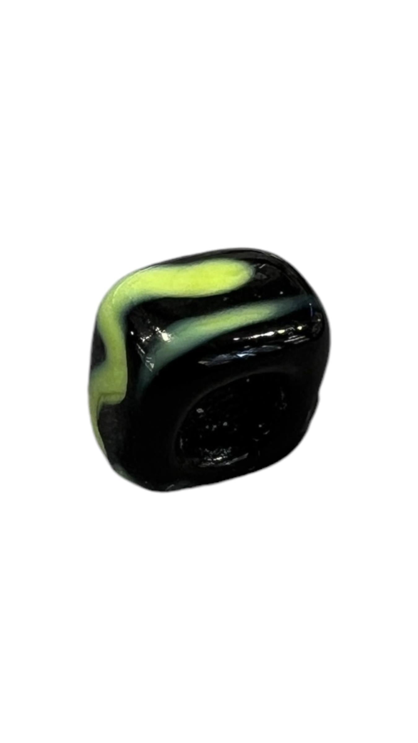 Siyah Yeşil Murano Cam Charm