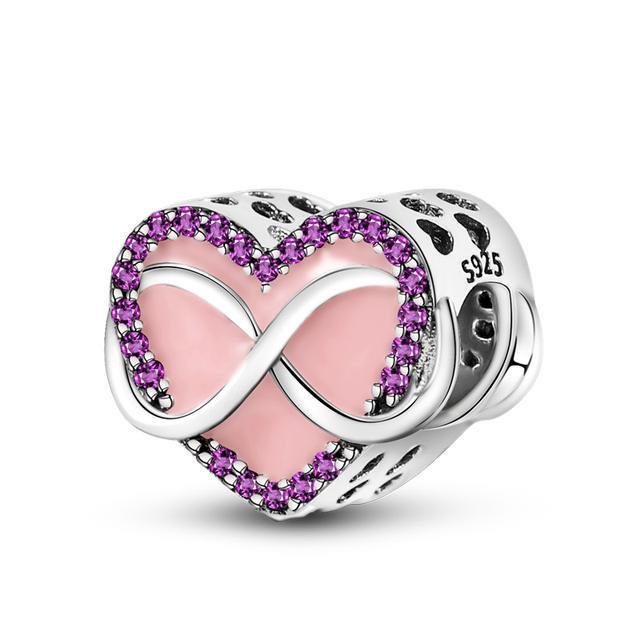 Sonsuzluk Pembe Kalp Charm