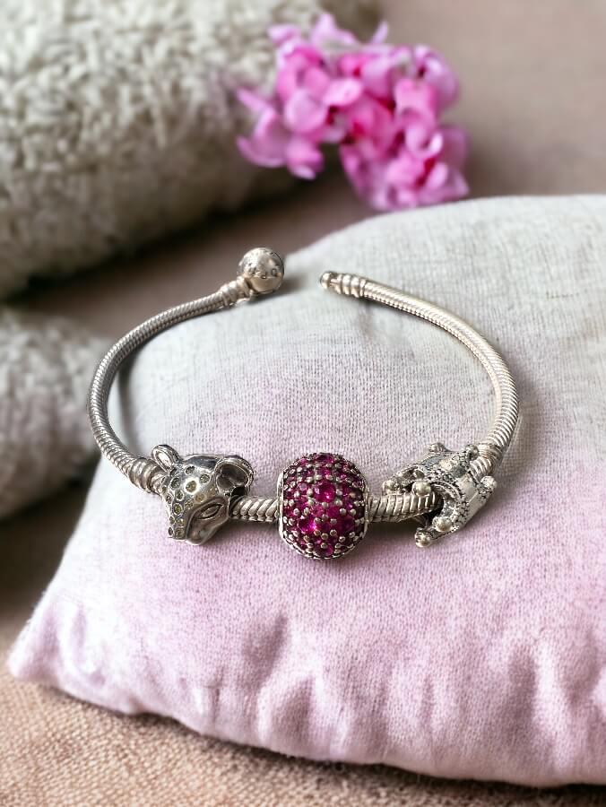 Taşlı Panter Kafası Charm