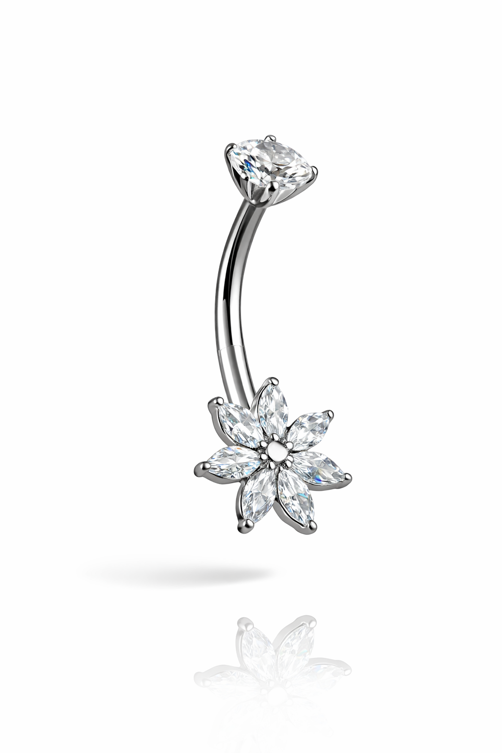 Titanyum Çiçek Göbek Piercing