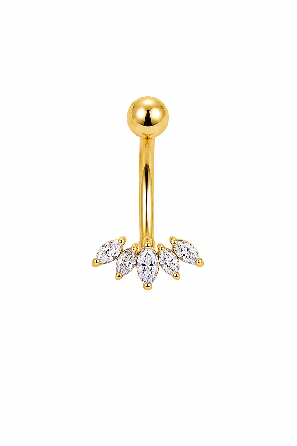 Titanyum Markiz Taşlı Göbek Piercing