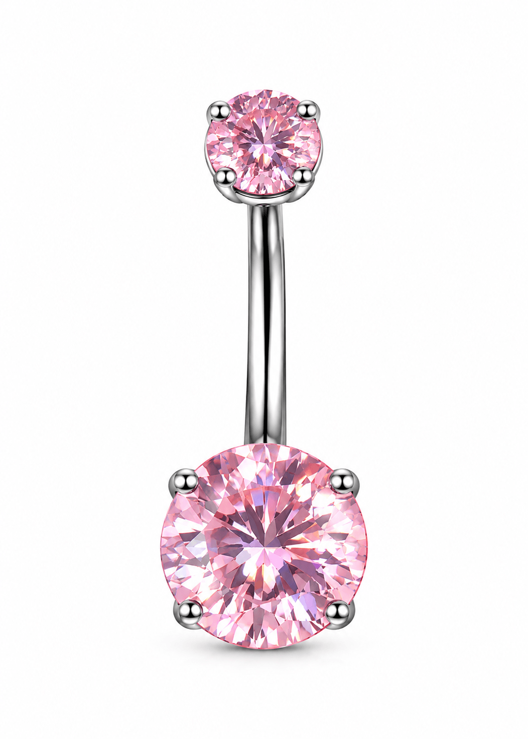 Titanyum Pembe TekTaşlı Göbek Piercing