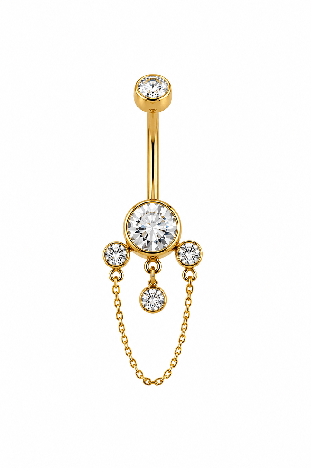 Titanyum Taşlı Göbek Piercing