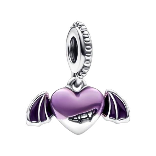 Sallantılı Kanatlı Kalp Charm